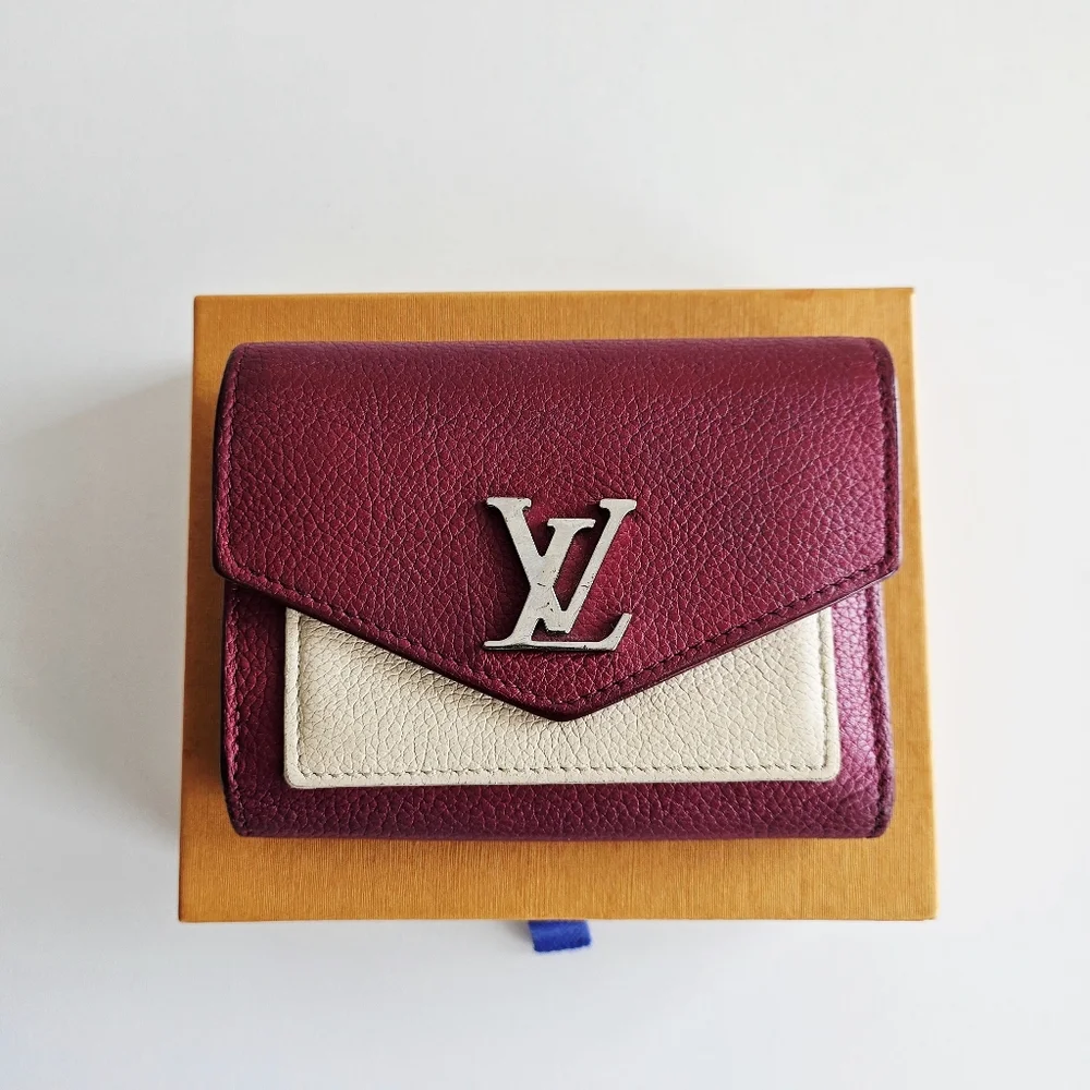 Louis Vuitton Etain & Creme MyLockMe Trifold Compact Wallet